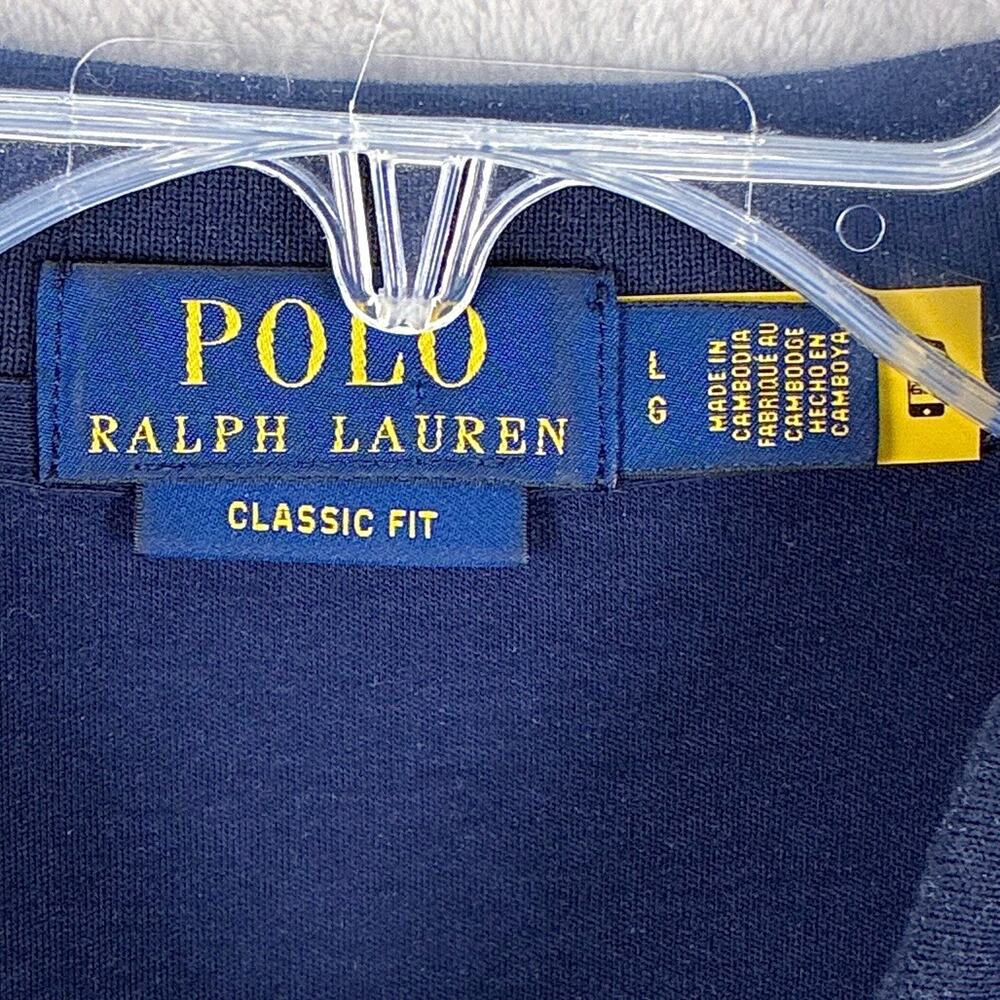 Polo Ralph Lauren Polo Shirt Mens L Navy White Polka Dot Preppy Classic Golf - Picture 7 of 8